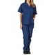 thumbnail image 1 of Uniforme de trabajo de enfermería con cuello en V y bolsillo de color sólido europeo y americano para mujer, 1 of 5