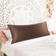 thumbnail image 1 of PiccoCasa Fundas de Almohada de Satén Suave y Sedoso con Cremallera Funda de Almohada Larga Queen Marrón, 1 of 7