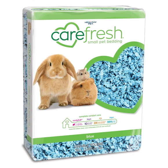 Ropa de cama para mascotas Carefresh, papel natural azul, 50 litros, 99% libre de polvo