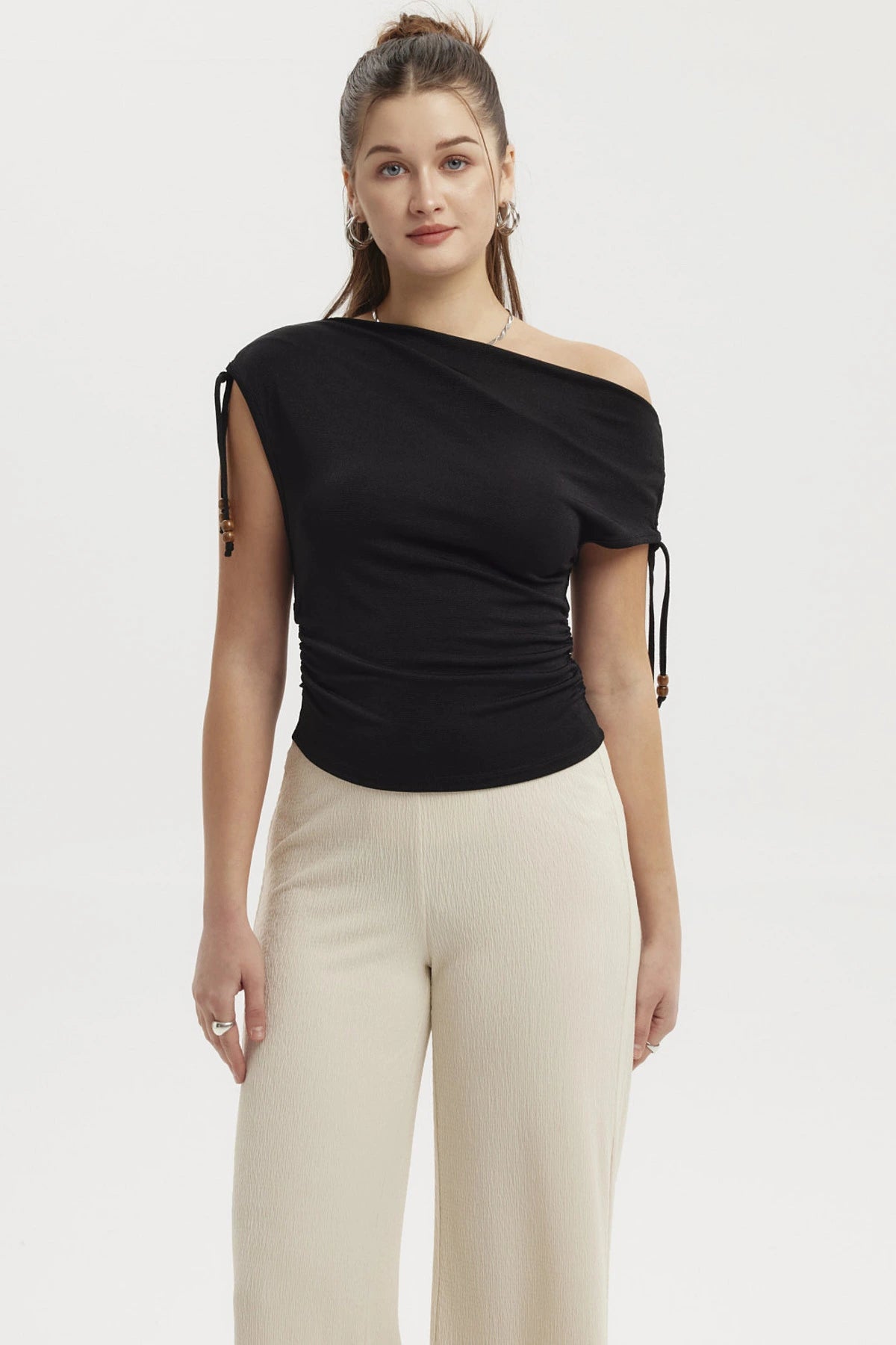 Fashionspark - Polera Mujer Ajustado Nudo Negro