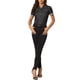 thumbnail image 2 of INSPIRE CHIC Chaqueta de Mezclilla de Regreso a Clases para Mujer Camisa de Jean con Botones y Cuello de Manga Corta Negro M, 2 of 5