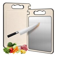 Genérica - Tabla De Cortar Doble Cara Acero Inoxidable 304 36.5*25Cm