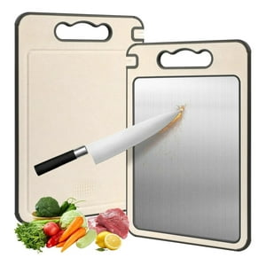 Genérica - Tabla De Cortar Doble Cara Acero Inoxidable 304 36.5*25Cm