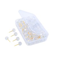 Bothyi - 100 Uds. Alfileres De Posicionamiento, Alfileres De Costura Artesanales Para Confección, Modista, Costura Redonda Dorada