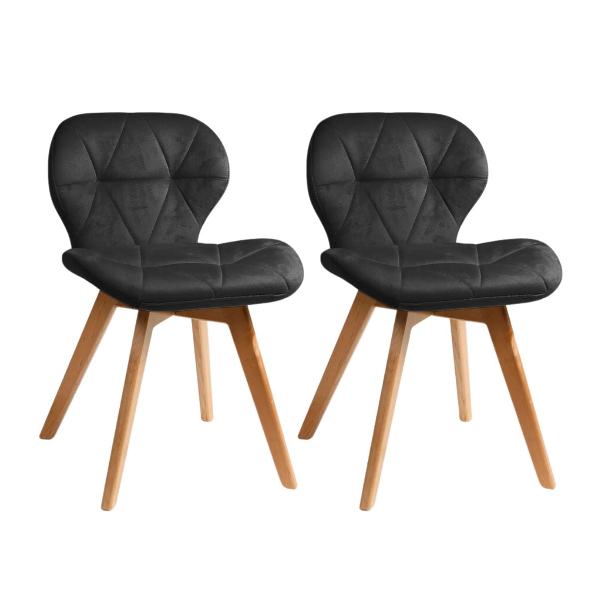 Habita2 Chile - Set 2 Sillas Velvet Negro