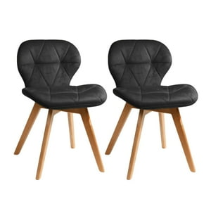 Habita2 Chile - Set 2 Sillas Velvet Negro