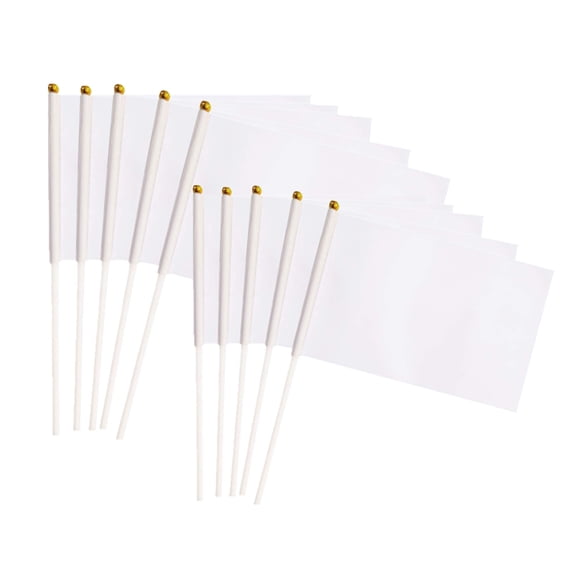 Pack de 50 banderas blancas tipo palo Tibijoy DIY Graffiti de 21 x 14 cm