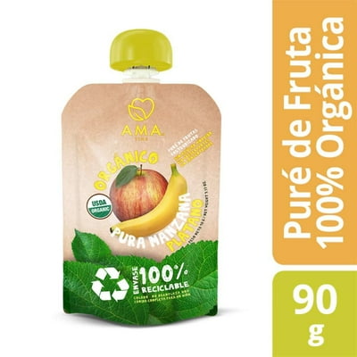 Puré Orgánico Manzana Plátano 90 G Ama