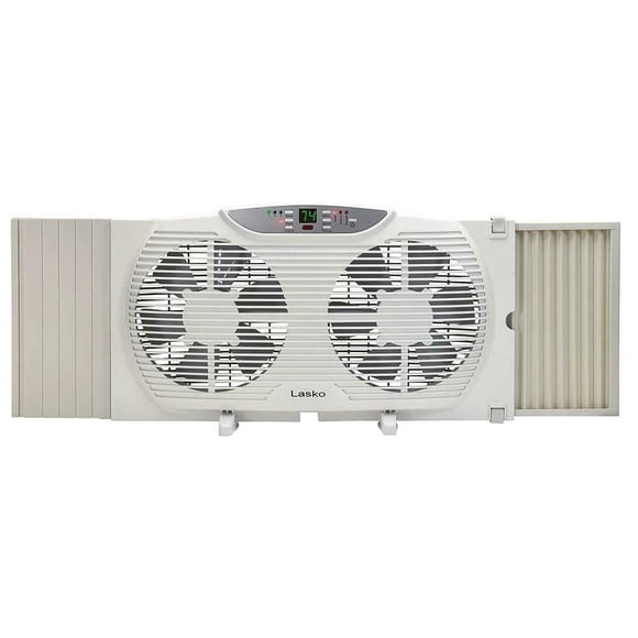 Ventilador eléctrico de ventana Lasko W09550 doble con control remoto