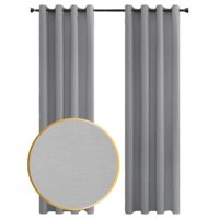 Genérico - Cortina Blackout 140X230Cm Jacquard 2 Paños Gris