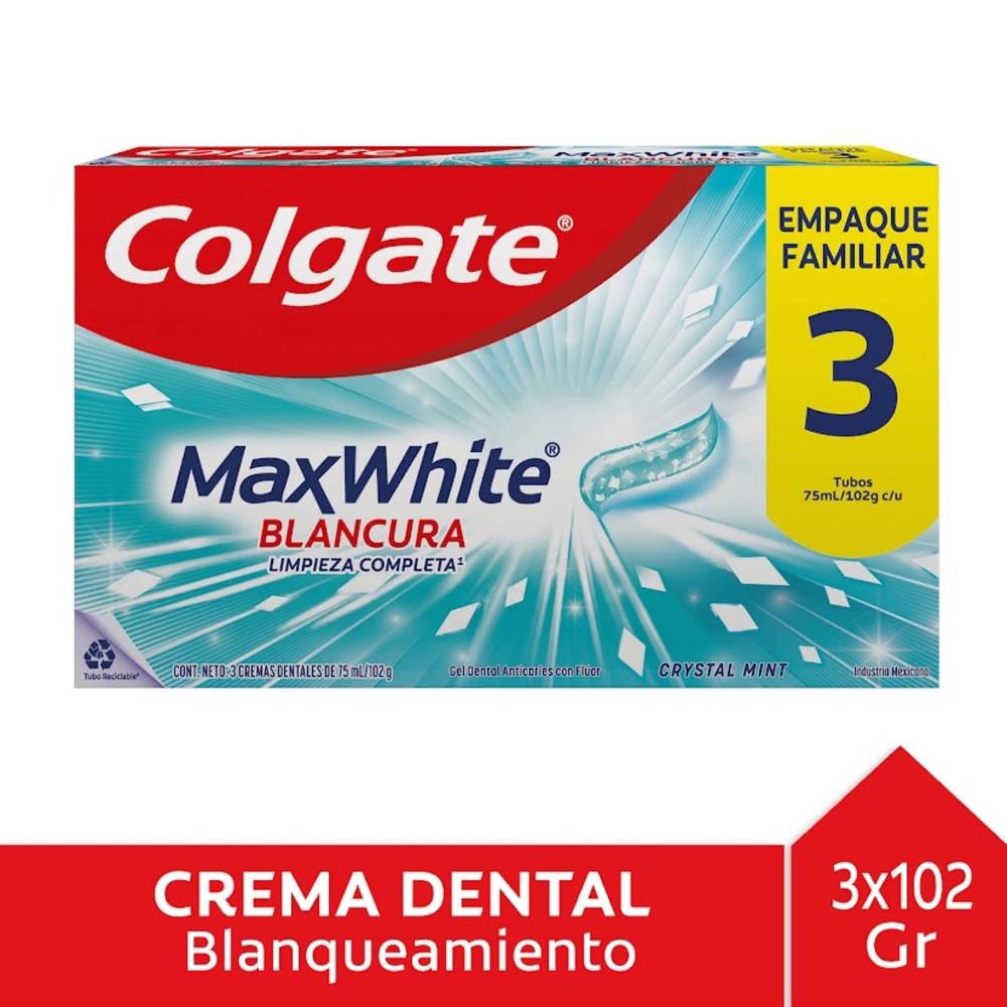 Gel Dental Anticaries Con Flúor Pasta Dental Colgate Max White