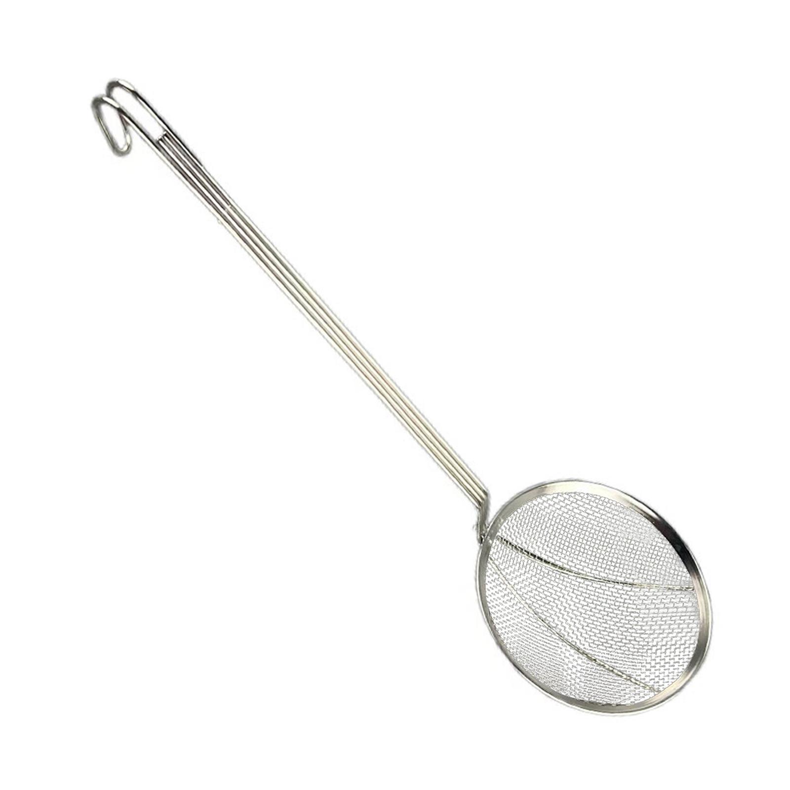 Magideal - Colador Cocina Cuchara Malla Fina Acero Inoxidable Mango Ergonómico Fácil Limpieza Malla Pequeña Adecuado Para Cocina Doméstica Y Profesional Freír Pa 22 Centímetros