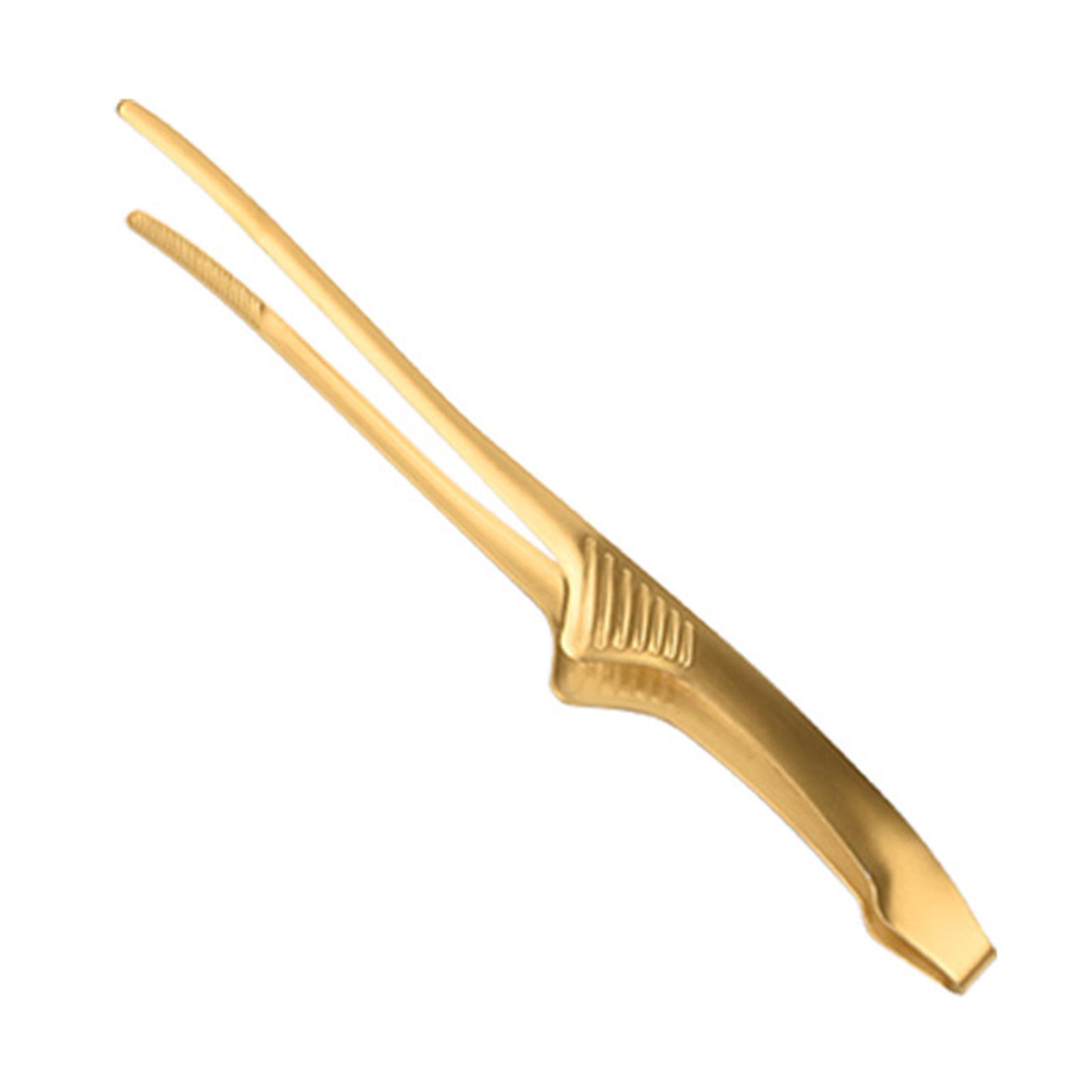 Magideal - Pinzas De Cocina, Pinzas De Acero Inoxidable, Pinzas Para Barbacoa Ligeras De Cocción Larga, Pinzas Para Fuego Para Ensalada, Entretenido, Horneado, M Dorado