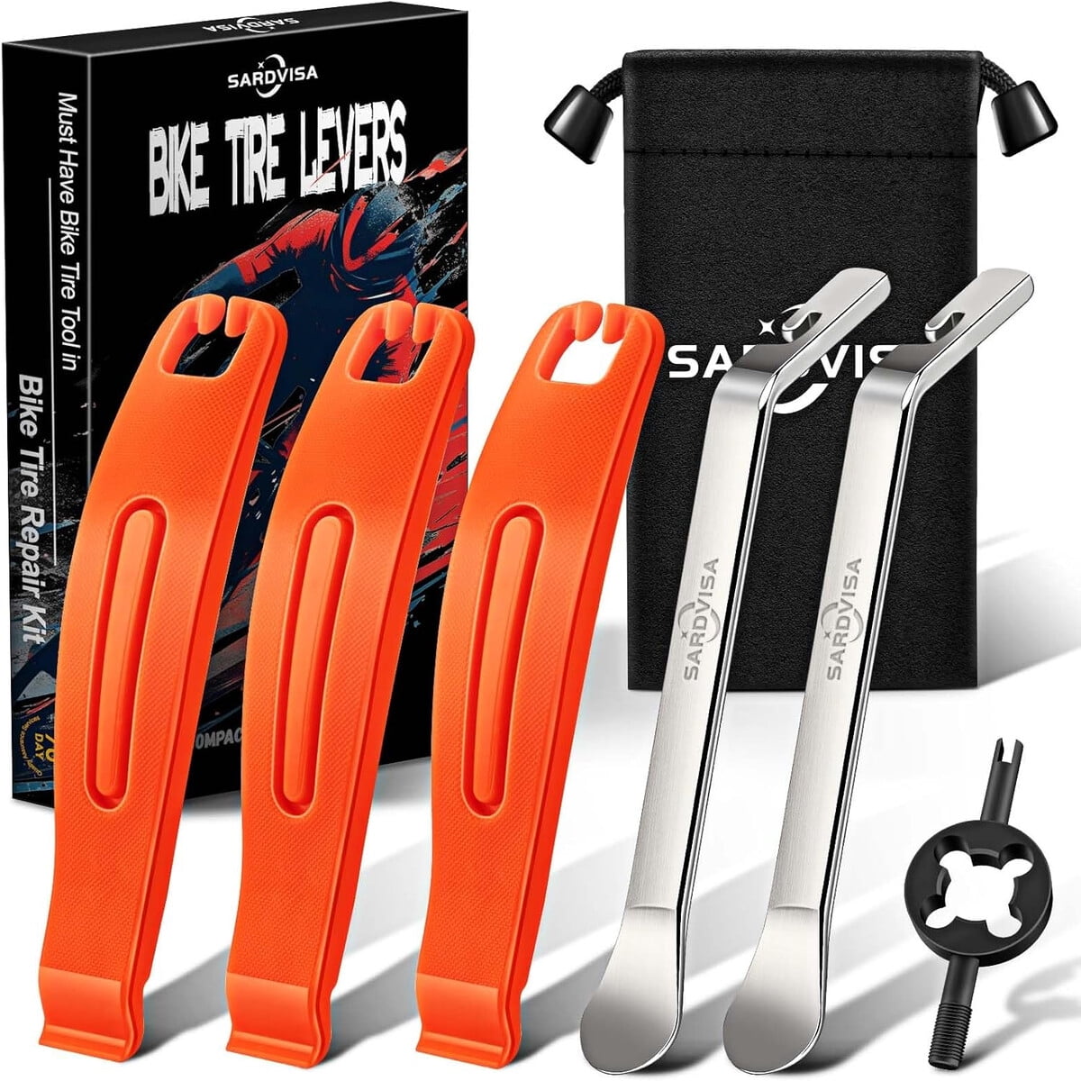 Palancas Sardvisa Para Neumaticos Bicicleta Kit 3 Plastico 2 Acero