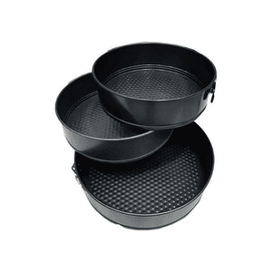 Importclick - Pack 3 Moldes Desmontable Tortas Acero Antiadherente Negro