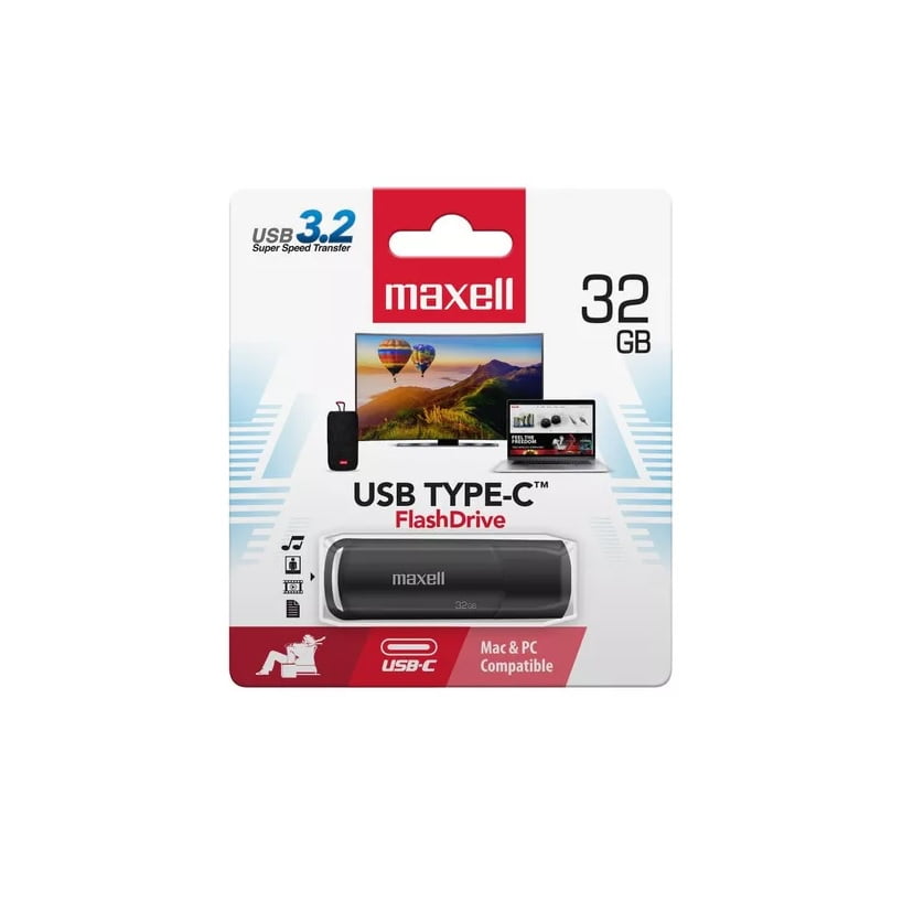 Maxell - Pendrive Usb 3.2 Tipo C 32gb De Memoria