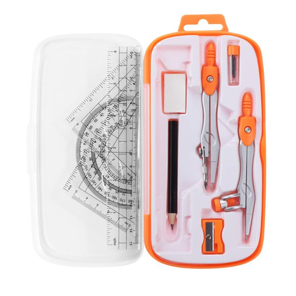 Set de Geometría Unjoo 10 piezas Naranja para estudiantes