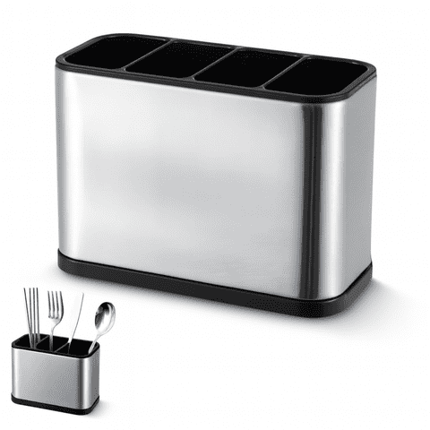 Genérico - Organizador Escurridor Utensilios Cubiertos Acero Inoxidable