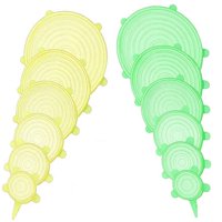 Juego De Tapas Elásticas De Silicona Jyyhsf, 12 Unidades, 6 Tamaños, Almacenamiento De Alimentos