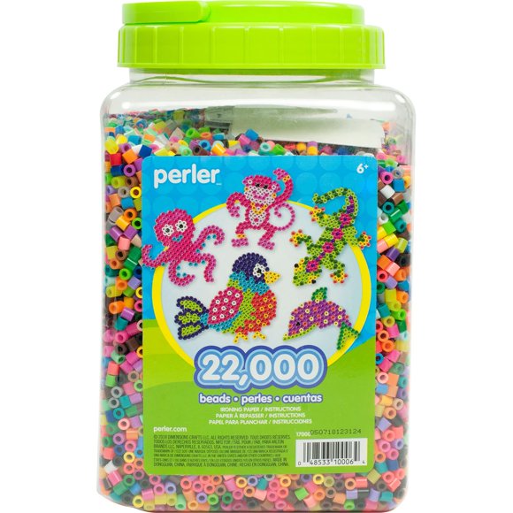 Jarra Perler de Fuse Beads, mezcla múltiple de colores, paquete de 22000 unidades