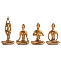 Magideal - 4X Estatua De Pose De Yoga Moderna Figurita De Yoga De Meditación Adorno De Escultura Coleccionable Para Decoración De Escritorio De Estantería
