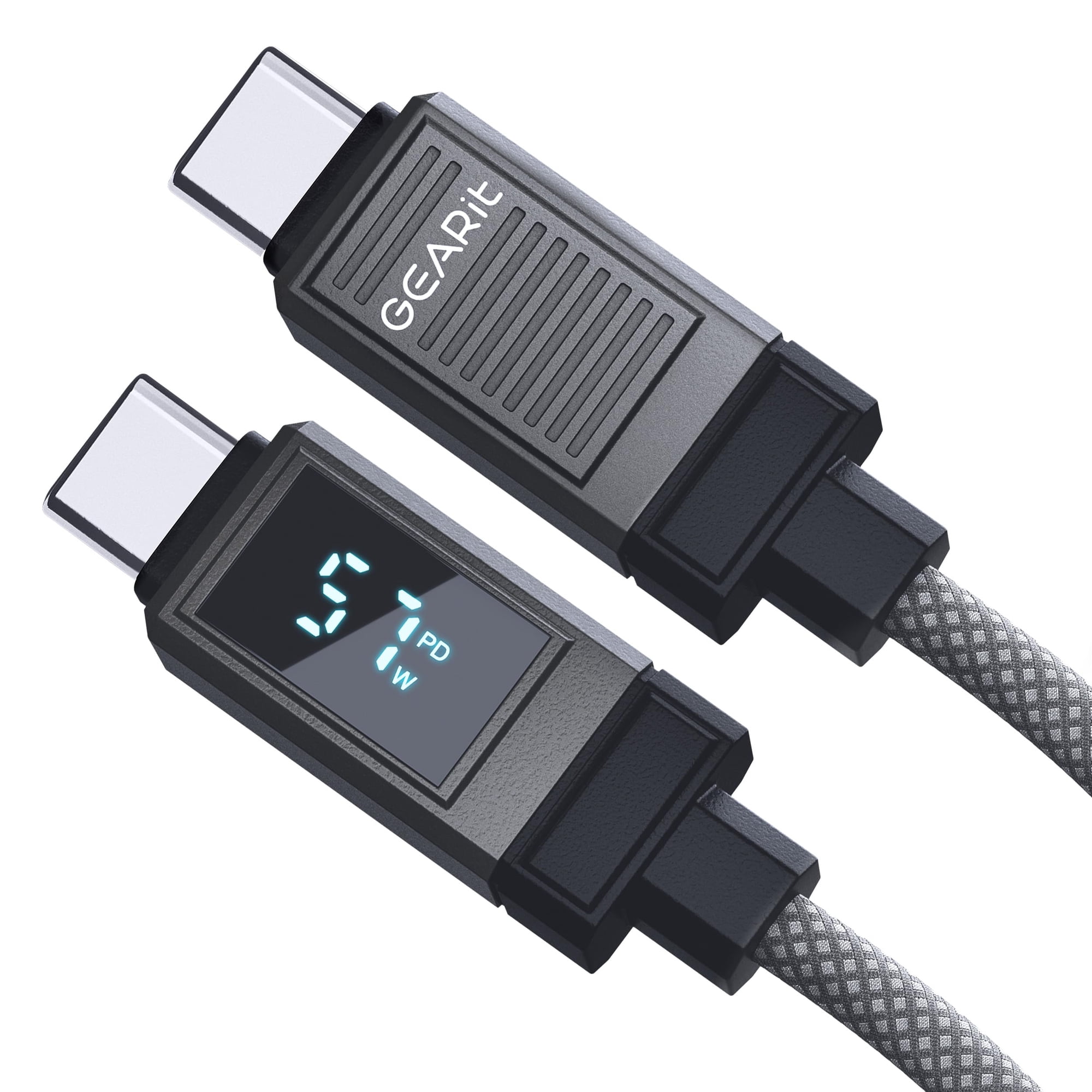 Cable Usb-c Gearit 100w Carga Rápida 1 M Trenzado Gris