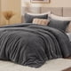 thumbnail image 2 of Juego de edredón ChixPace Fluffy Queen con 2 fundas de almohada, color gris, 2 of 8
