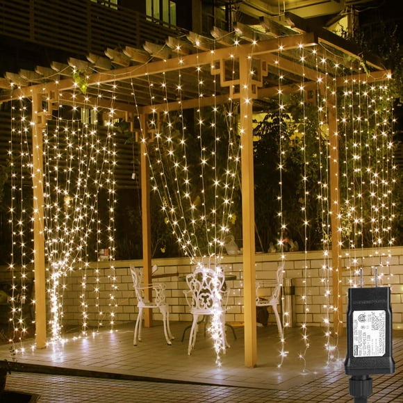 Luces de cortina con iluminación LED EVER 594, 6 m x 3 m, 3000 K, cálida