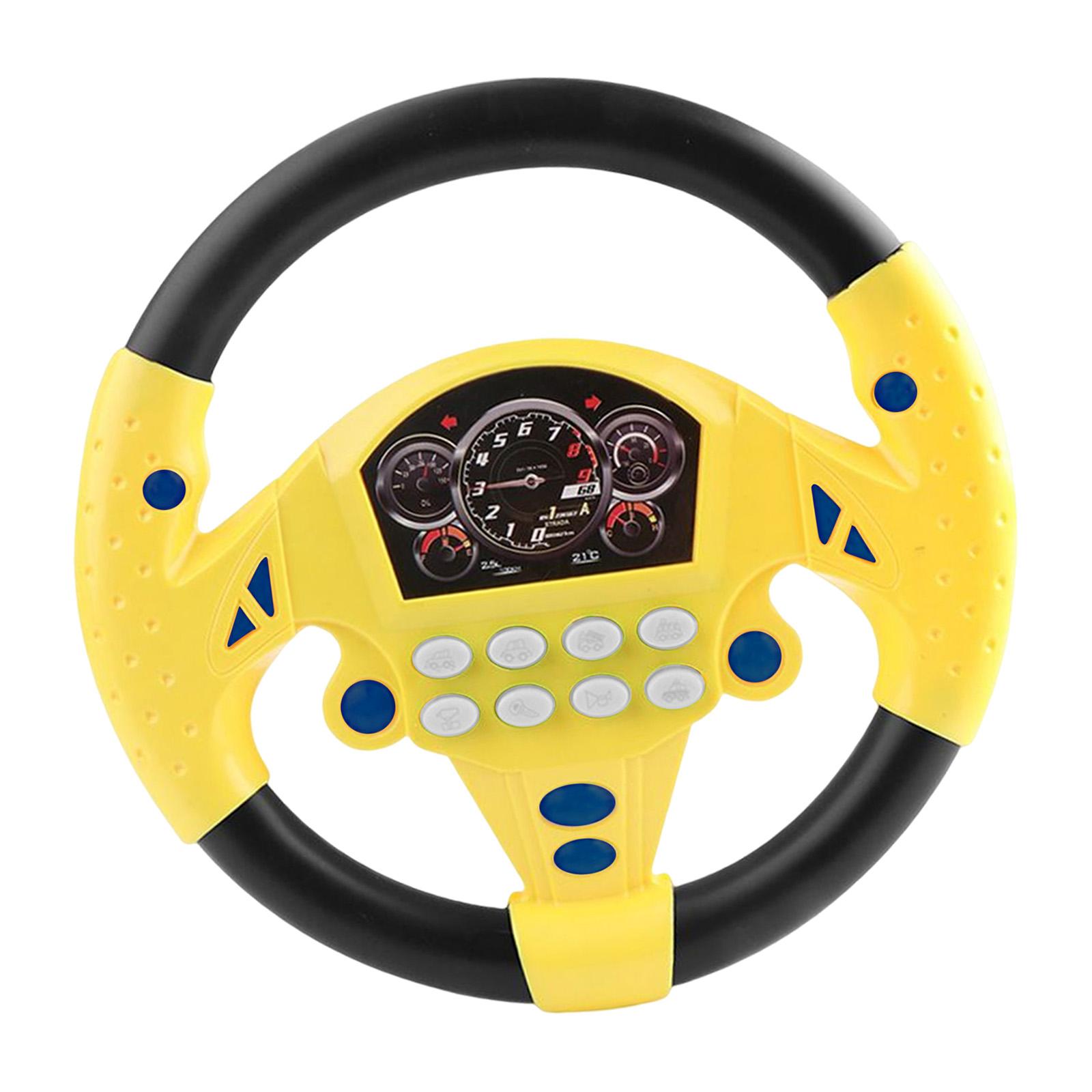 Magideal - Controlador De Conducción Simulado Musical, Con Música, Juego De Simulación, Juguete De Volante Interactivo Divertido, Para Juegos De Cumpleaños , Amarillo 20Cmx5Cmx20Cm