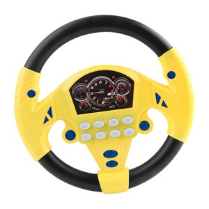 Magideal - Controlador De Conducción Simulado Musical, Con Música, Juego De Simulación, Juguete De Volante Interactivo Divertido, Para Juegos De Cumpleaños , Amarillo 20Cmx5Cmx20Cm