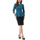 thumbnail image 2 of INSPIRE CHIC Blusas Peplum para Mujeres Conjunto de Regreso a Clases para Maestras Manga 3/4 Blusa Elegante de Trabajo con Cinturón XS Azul Lago, 2 of 6
