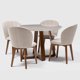 thumbnail image 1 of Comedor Bennet Redondo Con 4 Sillas Alba Palha Blanco - Café, 1 of 7