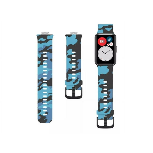 Correa De Diseño Compatible Con Huawei Watch Fit Azul Militar