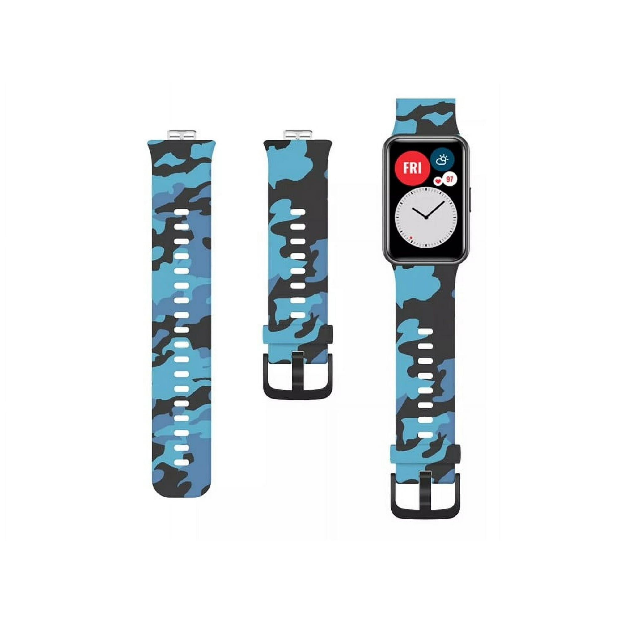 Genérico - Correa De Diseño Compatible Con Huawei Watch Fit Azul Militar