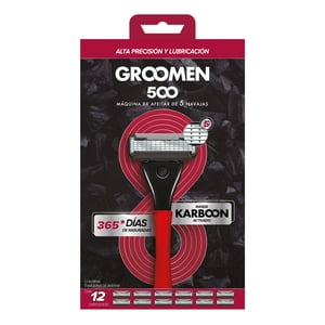 Máquina Afeitar Groomen 500 + 12 Cartuchos De 5 Navajas