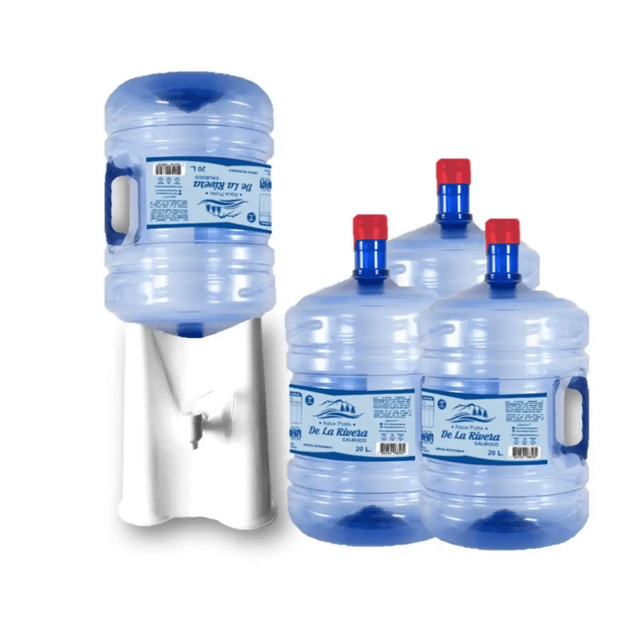 Agua Pura De La Rivera - Kit 4 Agua Purificada Y Dispensador De Sobremesa Solo Rm