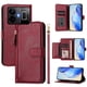 thumbnail image 1 of Funda tipo libro para Realme GT3 5G con bolsillo con cremallera, cierre magnético, 7 ranuras para tarjetas y correa para la muñeca., 1 of 6