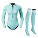 thumbnail image 4 of Mujeres Traje De Neopreno De Neopreno De 2 Mm Traje De Bikini De Buceo Calcetines Cortos Y Calcetines De Aleta Azul Claro S, 4 of 5