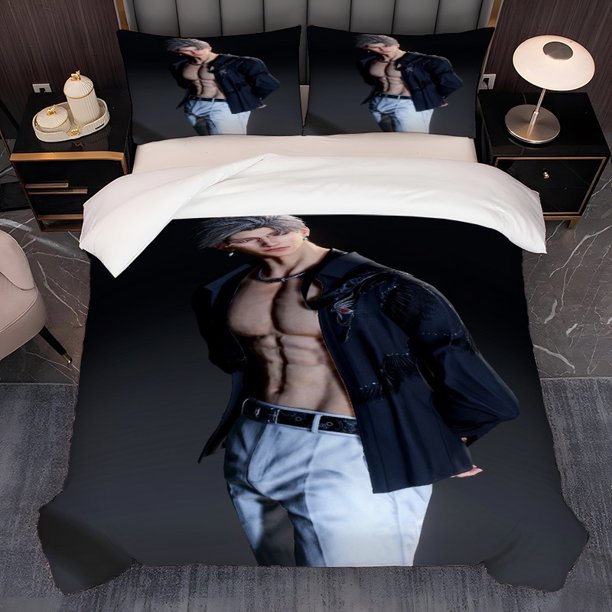 3pcs Love and Deespace Character Portrait Bedding Set Duvet Cover and Pillowcases