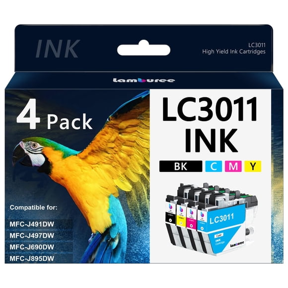 Cartuchos de tinta Lamburee LC3011, paquete de 4 para impresoras Brother