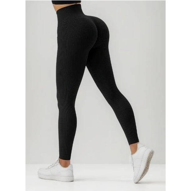 Calza Acanalada Mujer Verano Tiro Alto Yoga Gym 8010