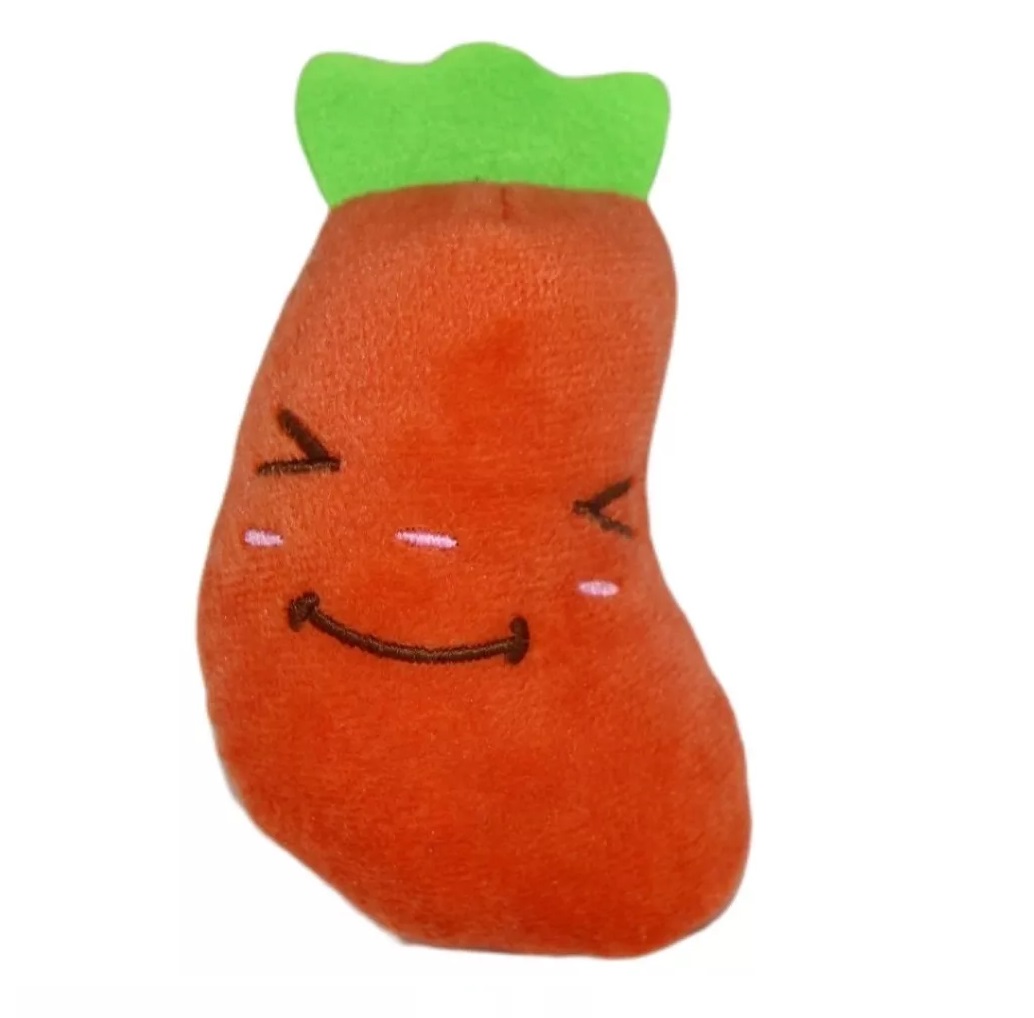 Defensor - Peluche Para Mascota Sonoro De Forma De Berenjena Con Sonido Color Naranjo