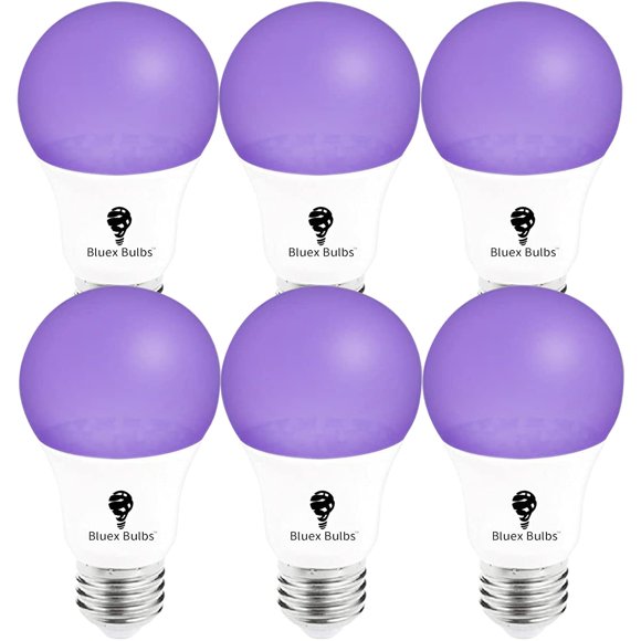 Bombilla LED Bluex 9W A19 E26 Luz Negra - Paquete de 6