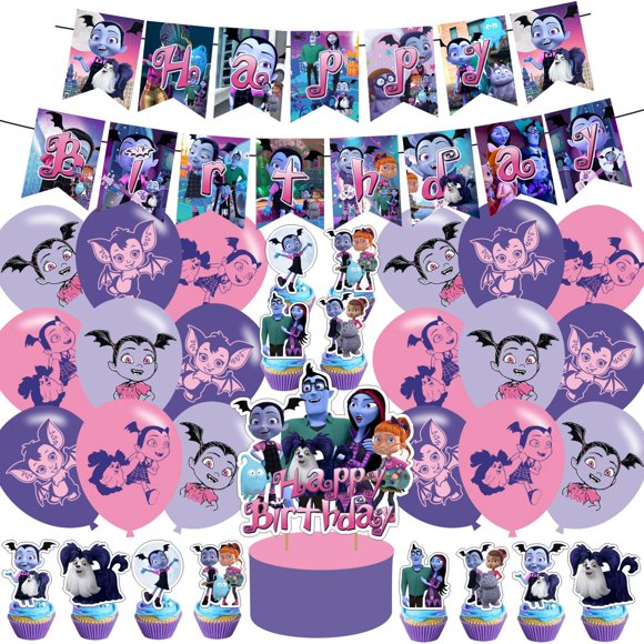 Set de decoración para fiesta de cumpleaños Vampirina Girl con pancarta y globos