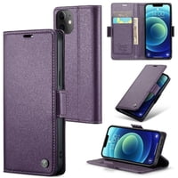 Caseme Tipo Cartera Iphone 12 Mini Con Cierre Magnético, Rfid, Tarjetero, Soporte, Carga Inalámbrica