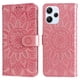 thumbnail image 1 of Funda tipo cartera FOXDOCK para Xiaomi Redmi 12 4G , diseño girasol en relieve, cuero PU, cierre magnético, soporte y tarjetero, 1 of 5