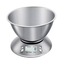 Xusx111 - Escala De Cocina De Acero Inoxidable Para El Hogar 5Kg / 1G Con La Balanza De Gramos De Alimentos Para Hornear En Un Tazón Escala De Alimentos De Acero Inoxidable Electrónica Para Hornear Co