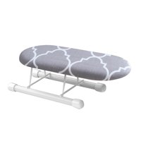 Magideal - Tabla De Planchar Portátil Para Mesa, Patas Plegables, Cubierta Extraíble, Puños De Planchado, Escote Para El Hogar, Apartamentos, Viajes , Gris Pequeña