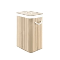 Genérico - Cesto Canasto Ropa Sucia Bambu Whitmor 60Cm Con Tapa Y Asa Bambu Claro