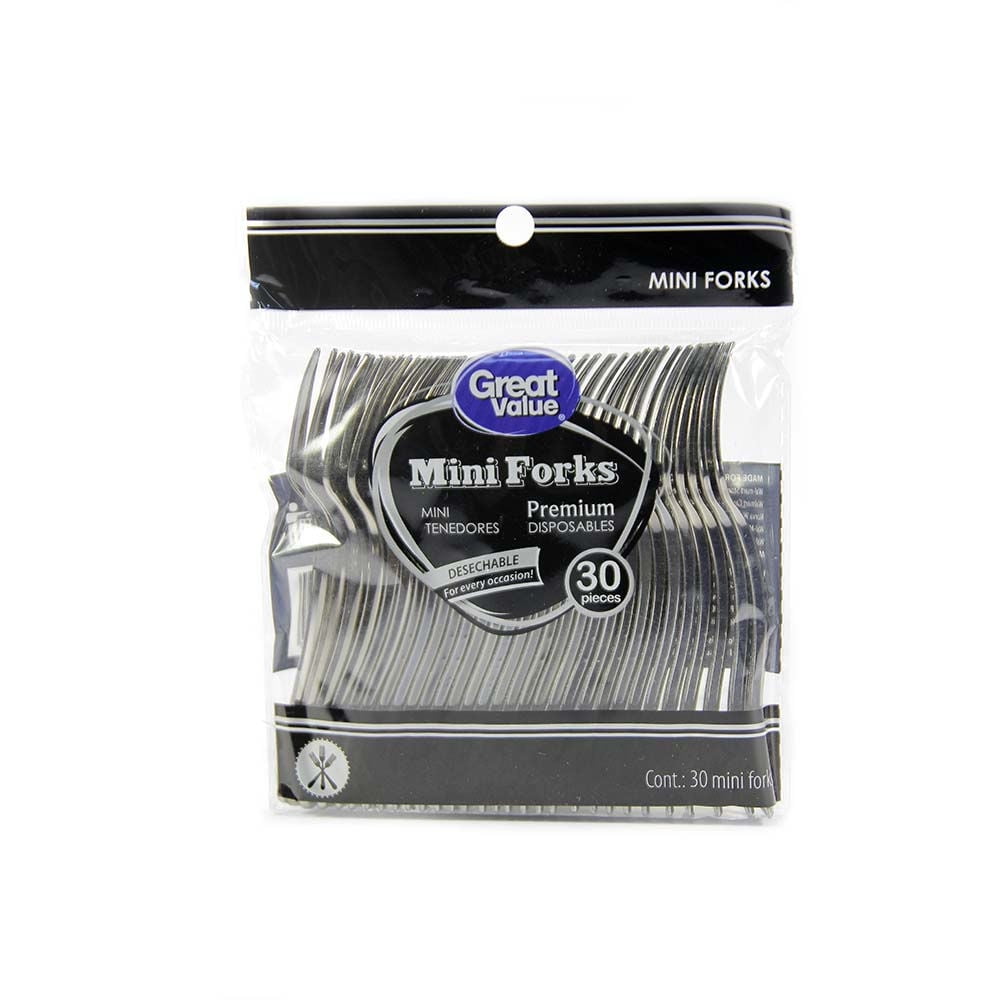 Mini Tenedor Desechable 1 Un Great Value